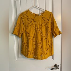 Mustard lace blouse